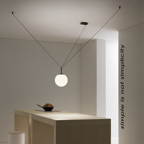 Pendant lamp - PALLATRE - Vesoi - brass / blown glass / contemporary