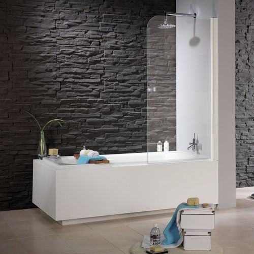 Pivoting bath screen - 3050 - HISPABAÑO - tempered glass / 1 panel / satin-finish glass