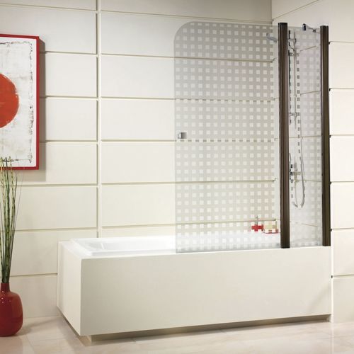 Fixed bath screen - 3051 - HISPABAÑO - pivoting / tempered glass / 2 panels
