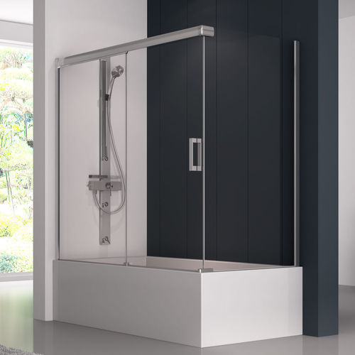 Sliding bath screen - 550 - HISPABAÑO - fixed / tempered glass / 2 panels