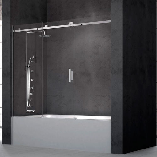 Sliding bath screen - 653 - HISPABAÑO - fixed / tempered glass / 3 panels