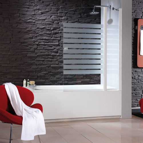 Pivoting bath screen - 3058 - HISPABAÑO - fixed / right hand / tempered glass