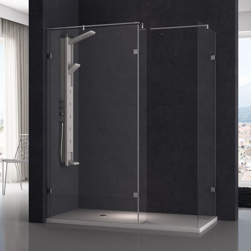 Fixed shower screen - 703 - HISPABAÑO - corner / tempered glass / clear glass