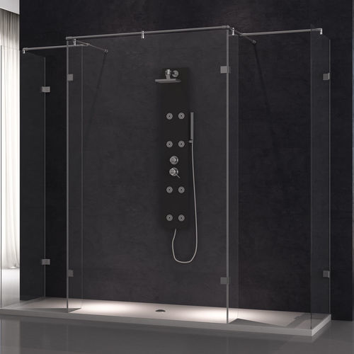 Fixed shower screen - 705 - HISPABAÑO - on shower tray / tempered glass / clear glass