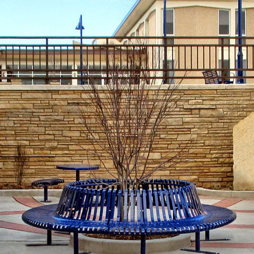Steel tree guard - NRBI-225, NRBO-225 - Victor Stanley - with integrated public bench