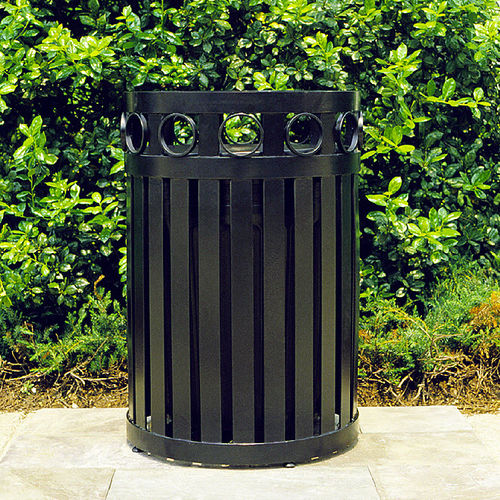 Public trash can - FC-12 - Victor Stanley - steel / with built-in ...