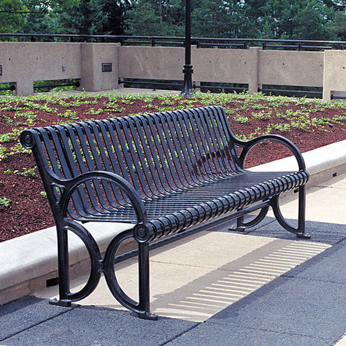 Traditional public bench - CR-18 - Victor Stanley - steel / with ...