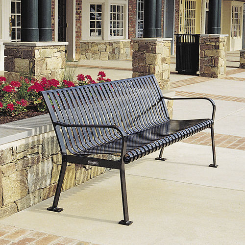 Traditional public bench - RB-28 - Victor Stanley - steel / with ...