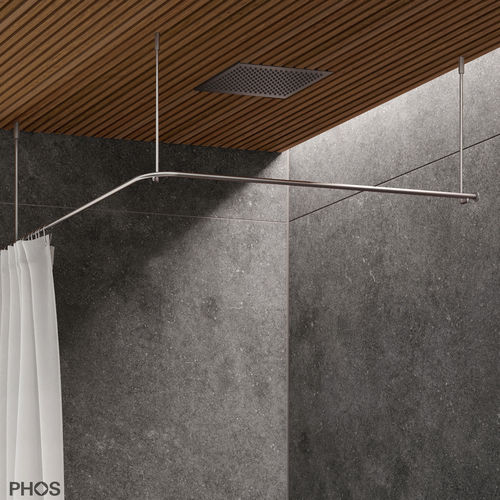 Stainless steel shower curtain bar DSE800F PHOS Design GmbH
