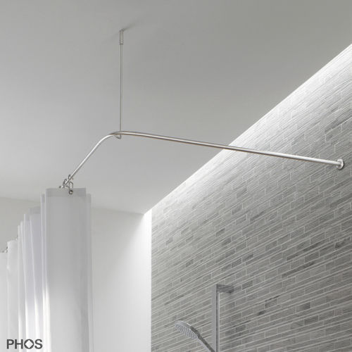 Brushed stainless steel shower curtain bar DSE1700700K45 PHOS