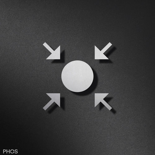 Wall-mounted signage plate - P6201  - PHOS Design GmbH - stainless steel / indoor