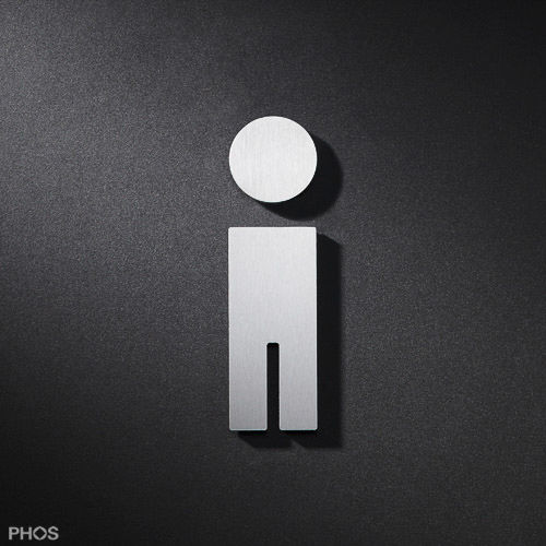 Stainless steel door pictogram -  P0301 - PHOS Design GmbH - for sanitary facilities