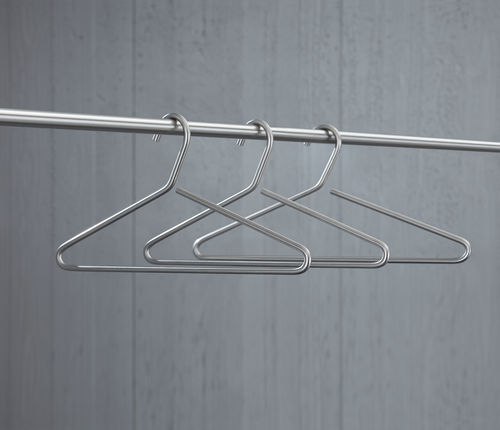 Brushed stainless steel coat hanger - KB2-Set - PHOS Design GmbH