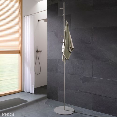 Floor coat rack - GSTH10 - PHOS Design GmbH - contemporary / powder-coated steel / brushed stainless steel