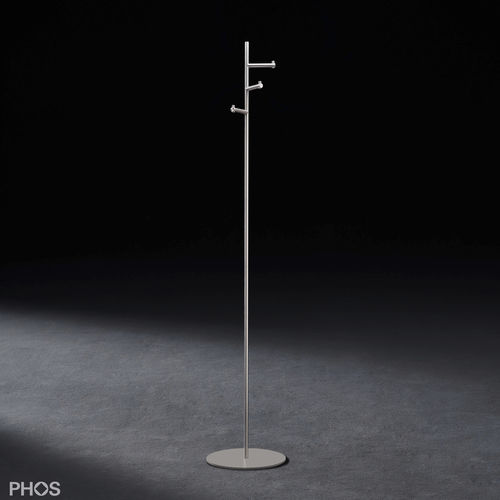 Floor coat rack - GSTH3S - PHOS Design GmbH - contemporary / powder-coated steel / brushed stainless steel