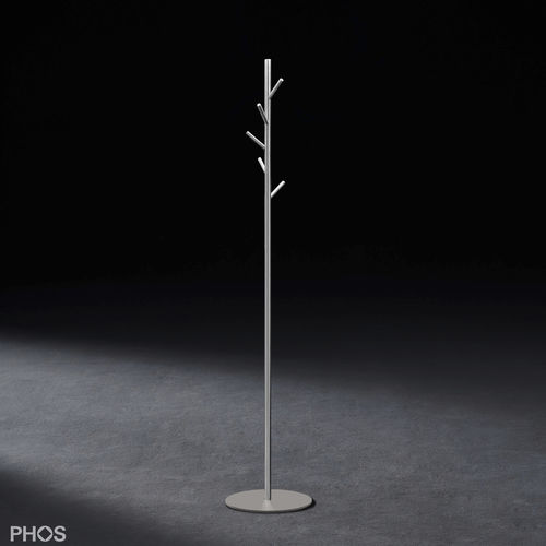 Floor coat rack - GSTRE - PHOS Design GmbH - contemporary / powder-coated steel / brushed stainless steel