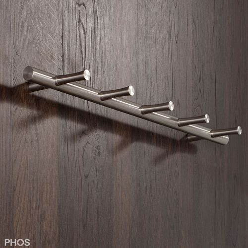 Wall-mounted coat rack - HLS5F - PHOS Design GmbH - contemporary / brushed stainless steel