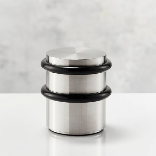Brushed stainless steel doorstop - TSB90-110 - PHOS Design GmbH - polished stainless steel / black / silver-colored