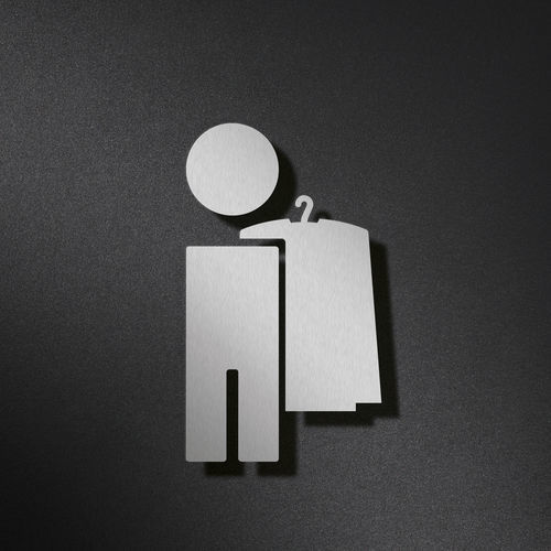 Orientation door pictogram - P1301 - PHOS Design GmbH - walk-in / brushed stainless steel / satin stainless steel