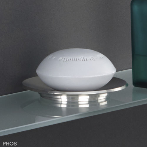 Brushed stainless steel soap dish - SOL - PHOS Design GmbH - polished