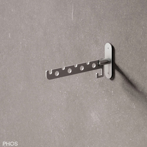 Contemporary coat hook - KL1 - PHOS Design GmbH - brushed stainless steel / polished stainless steel / individual
