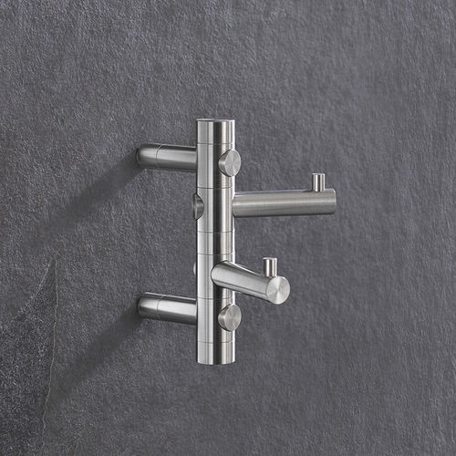 Contemporary coat hook - GH2 - PHOS Design GmbH - brushed stainless steel / polished stainless steel / double