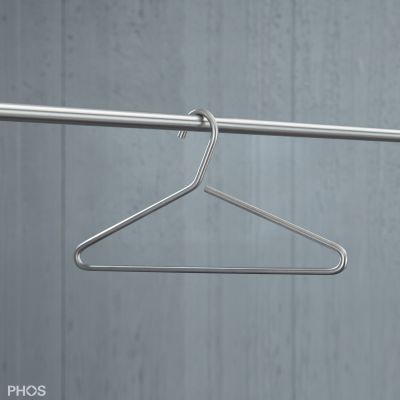 Brushed stainless steel coat hanger - KB2 - PHOS Design GmbH