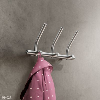 Wall-mounted coat rack - HLS3H - PHOS Design GmbH - contemporary / stainless steel