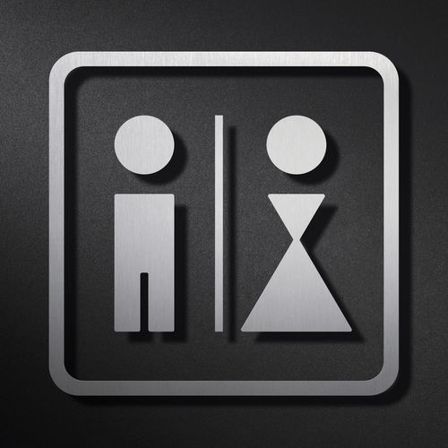 Stainless steel door pictogram - P0201S - PHOS Design GmbH - for sanitary facilities