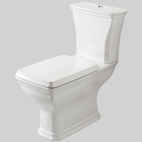 Close coupled toilet - CIVITAS  - ART CERAM - ceramic / commercial / rectangular