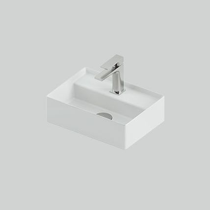 Wall-mounted hand basin - SCALINO - ART CERAM - rectangular / ceramic