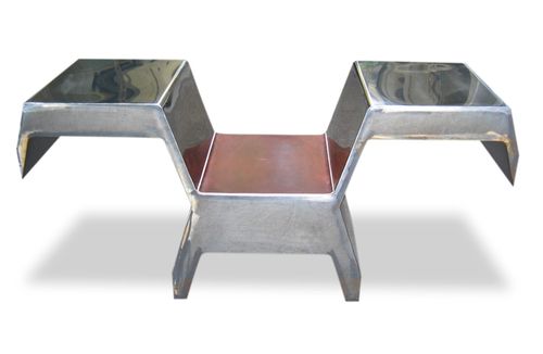 Original design chair - INVADER  - ICI ET LA - indoor / leather / stainless steel base