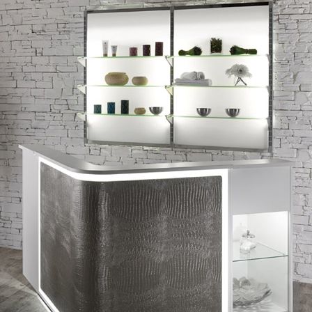 Beauty product display rack - WS705 series - Salon Ambience - wall-mounted / glass / backlit