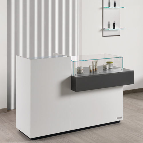 Laminate reception desk - DISCOVERY - Salon Ambience - glass / melamine / for hairdressers