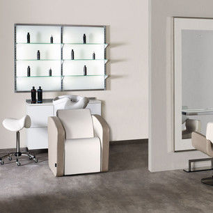 Contemporary task stool - MUSTANG - Salon Ambience - chrome steel base / plastic base / on casters