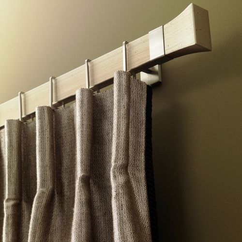 Curtain fabric - ANTIUM - Houles - plain / polyester / linen