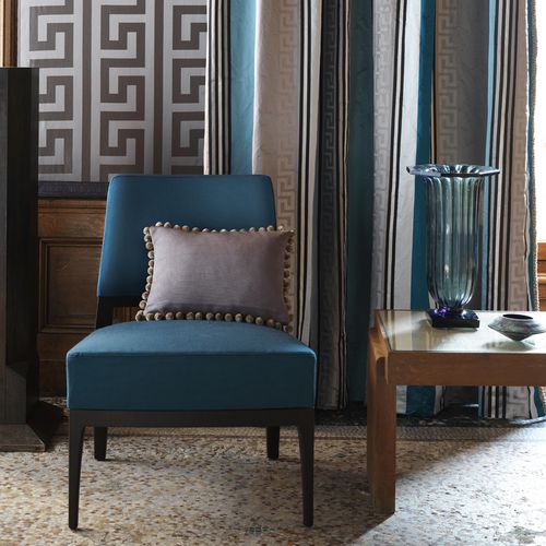 Upholstery fabric - DORIAN - Houles - for curtain / plain / polyester