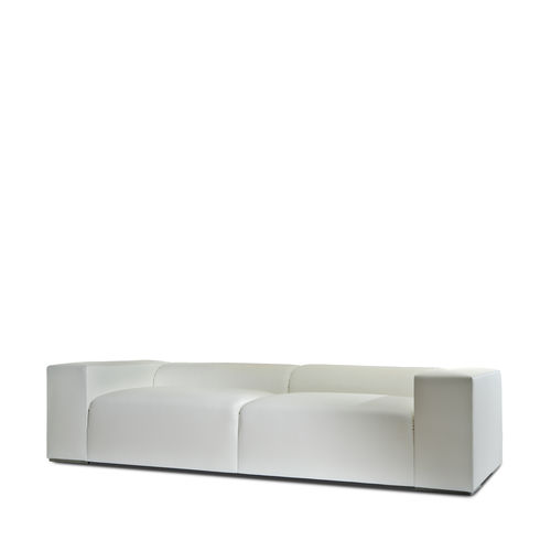 Modern sofa - BRESCIA - Divani Santambrogio - leather / with armrests / custom