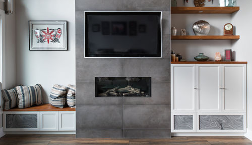 Contemporary TV wall unit - PACIFICA - AYA kitchens - oak / cherrywood / maple