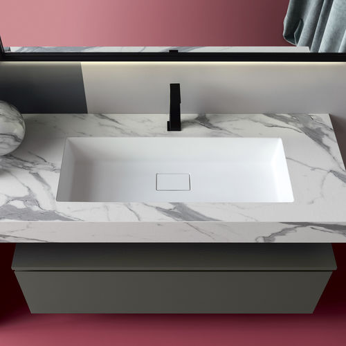 Built-in washbasin - EDEN - COMPAB - Solid Surface / rectangular / contemporary