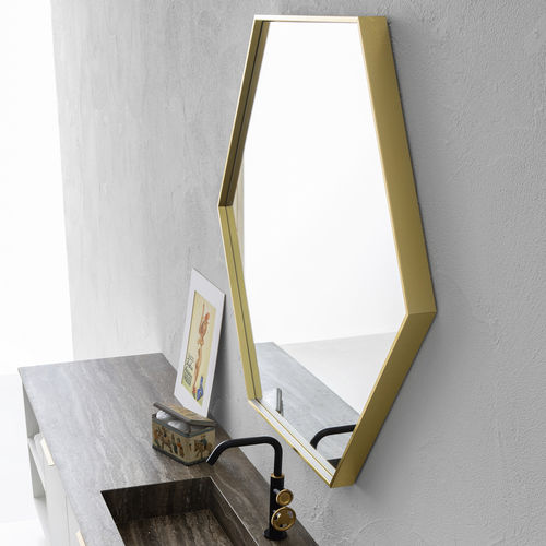 Wall-mounted bathroom mirror - ORO - COMPAB - contemporary / golden / LED-illuminated