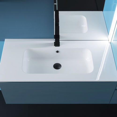 Console washbasin - TEMPO - COMPAB - ceramic / rectangular / contemporary
