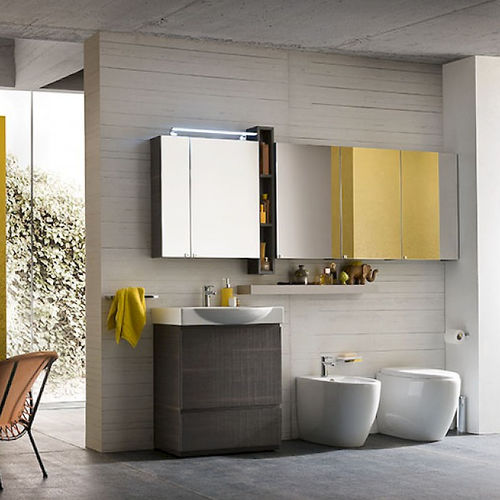 Free-standing washbasin cabinet - BG01 / BG02 / BG04 - COMPAB - melamine / contemporary / with drawers