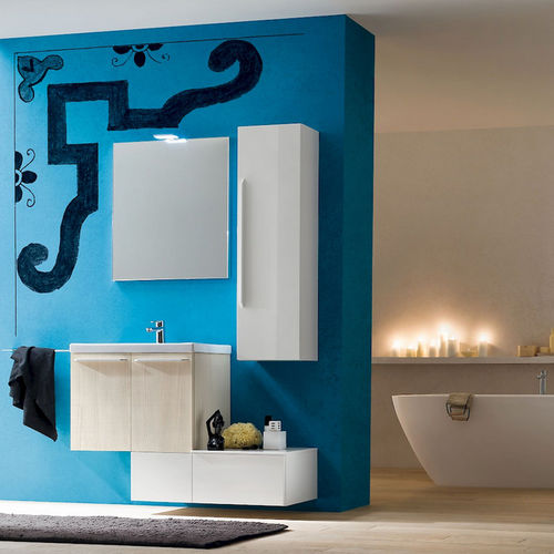 Wall-hung washbasin cabinet - 01A / 01B / 05 / 17 / 26 / 27 / 28 / 29 / 30 / 31 - COMPAB - ash / melamine / contemporary