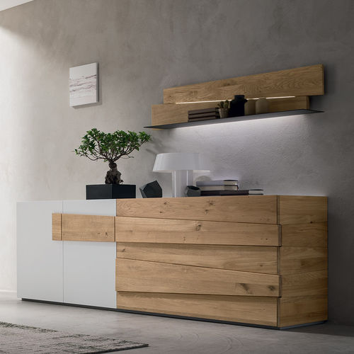 Contemporary sideboard - SC1007 - Maronese - lacquered wood / natural oak