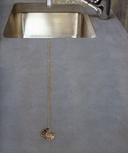 Single-bowl kitchen sink - BALIAN BETON Atelier - with drainboard / stainless steel / integrated