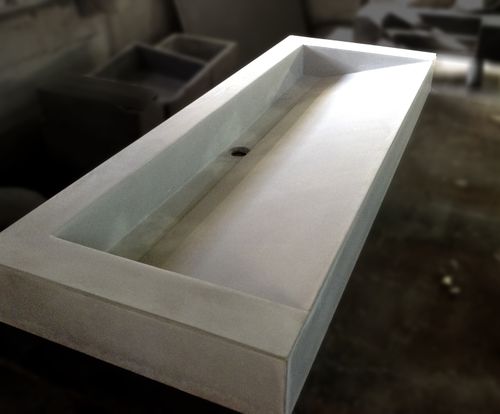 Countertop washbasin - STANDARD - BALIAN BETON Atelier - Ductal® UHP concrete / rectangular / contemporary