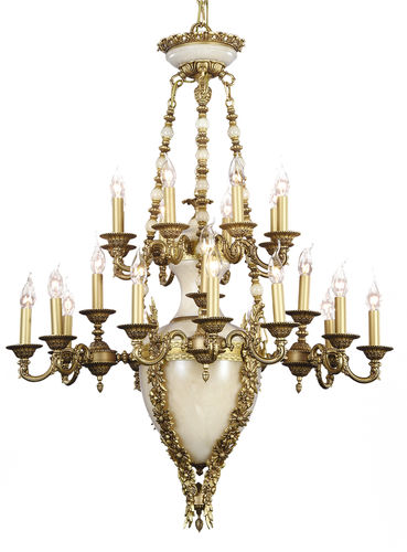 Classic chandelier - 259D - RIPERLAMP ILUMINACION - brass / alabaster / incandescent
