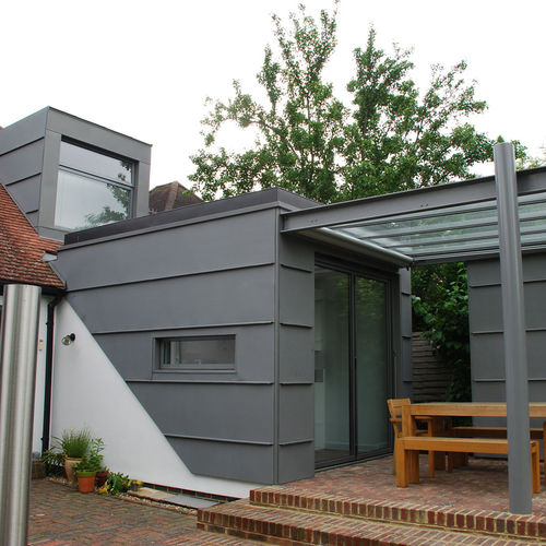 Zinc roofing - WOOD STREET VILLAGE - Peters Roofing - slate look / metal look / standing seam