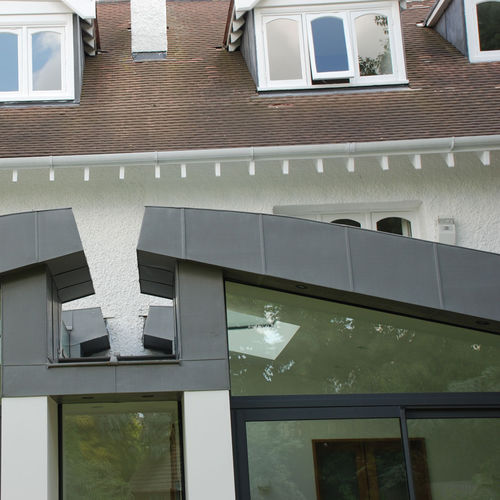 Zinc roofing VICARAGE ROAD Peters Roofing slate look / metal look